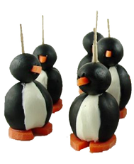pingüinos en aceitunas